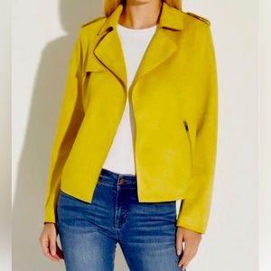 Philosophy Soft Butter Suede Jacket, Mustard Yellow, Size M
